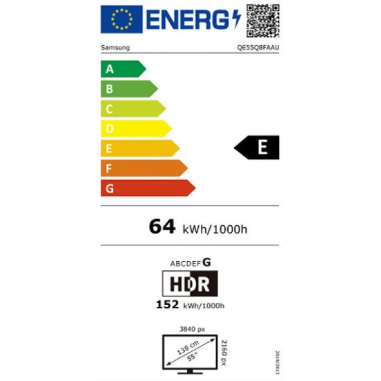 Samsung QLED QE55Q8F Smart Τηλεόραση 55" 4K UHD QLED HDR (2025),Οδηγός φωνής,Q4 AI Processor HDR (High Dynamic Range): Quantum HDR+ HDR 10+: Ναι(ADAPTIVE)