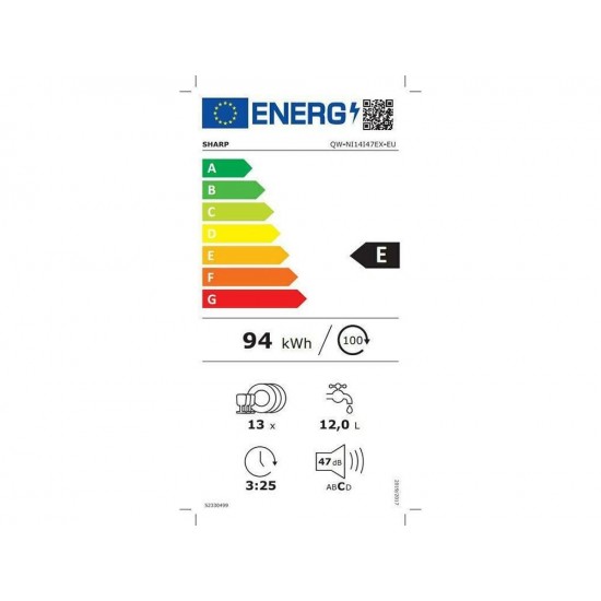 Sharp QW-NI14I47EX Πλυντήριο Πιάτων Εντοιχιζόμενο (60cm) 13 Σερβίτσιων,Α++,Γρήγορος χρόνος πλύσης 30 λεπτά για πλήρες φορτίο Sharp QW-NI14I47EX Πλυντήριο Πιάτων Εντοιχιζόμενο (60cm) 13 Σερβίτσιων,Α++,Γρήγορος χρόνος πλύσης 30 λεπτά για πλήρες φορτίο