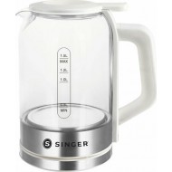  Singer SWK-15020 Βραστήρας Νερού (1.5lt) Inox/Λευκός 2200W
