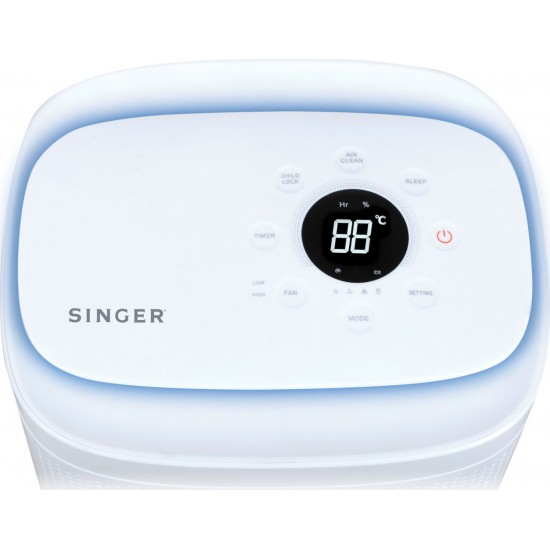 SINGER SDHMW-10Lt Smart Ion Αφυγραντήρας , (lt/24h) 10 LT/24H,Ιονιστής ,200 W SINGER SDHMW-10Lt Smart Ion Αφυγραντήρας , (lt/24h) 10 LT/24H,Ιονιστής ,200 W