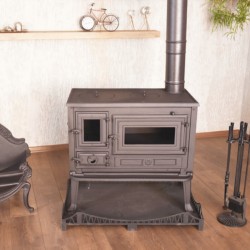 Thermogatz TGM-013 Μαντεμένια Ξυλόσομπα με Φούρνο 13kW  ,Μήκος 81  Ύψος 75  Βάθος 45 