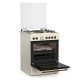 THERMOGATZ ΚΟΥΖΙΝΑ TGS 4320,Rustic Beige,TURBO fan,,ΜΙΚΤΗ,Φούρνος ηλεκτρικός και 4 εστίες αερίου,Ταψί AIRFRYER Φούρνου