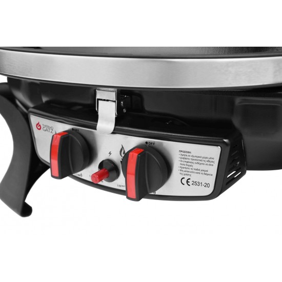 Thermogatz Gs Grill 2 Mini Επιτραπέζια Φορητή Ψησταριά Υγραερίου με 2 Εστίες 2.5kW Επιφάνειας 52x39cm 03.313.206