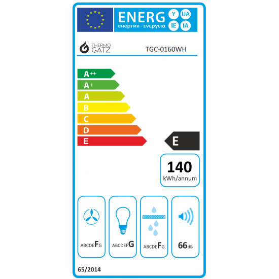Thermogatz TGC 160 WH Ελεύθερος Απορροφητήρας 60cm με Δύο μοτέρ των 130W , 350m³/h ,Λευκός ,120mm πάνω/πίσω Thermogatz TGC 160 WH Ελεύθερος Απορροφητήρας 60cm με Δύο μοτέρ των 130W , 350m³/h ,Λευκός ,120mm πάνω/πίσω