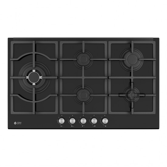 Thermogatz TGS-9490-GL Εστία Αερίου Αυτόνομη, Μαύρο γυαλί,Σχάρες μαντεμένιες