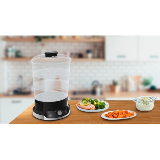 Tefal VC204810 Ultracompact Ατμομάγειρας 9lt 800W με 3 Επίπεδα Μαγειρέματος Tefal VC204810 Ultracompact Ατμομάγειρας 9lt 800W με 3 Επίπεδα Μαγειρέματος