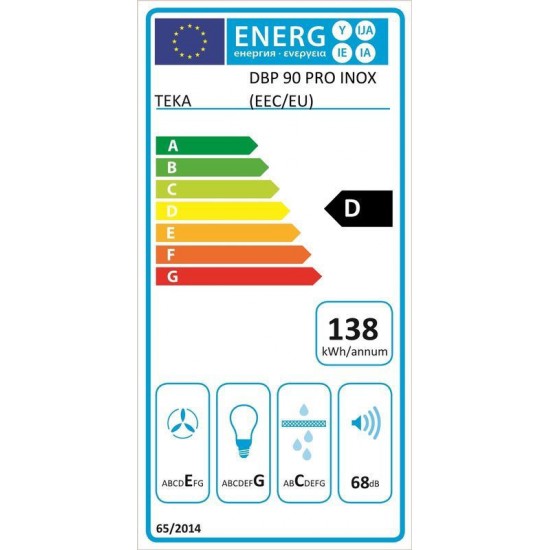 Teka DBP 90 Pro Απορροφητήρας Καμινάδα (90cm) Inox (F.841),,ΕΕ 65/2014: 613 m3/h,, ελεύθ650 m3/h Teka DBP 90 Pro Απορροφητήρας Καμινάδα (90cm) Inox (F.841),,ΕΕ 65/2014: 613 m3/h,, ελεύθ650 m3/h