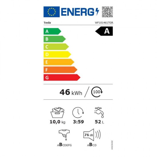 Tesla WF101461TGR Πλυντήριο Ρούχων 10kg 1400 Στροφών,A-10%,Κινητήρας inverter,