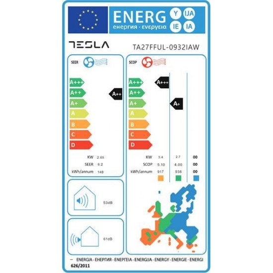 Tesla Select TA27FFUL-0932IAW Κλιματιστικό τοίχου,9000BTU με 10 ΧΡΟΝΙΑ ΕΓΓΥΗΣΗ Tesla Select TA27FFUL-0932IAW Κλιματιστικό τοίχου,9000BTU με 10 ΧΡΟΝΙΑ ΕΓΓΥΗΣΗ