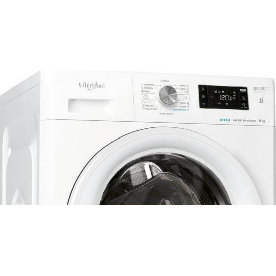 Whirlpool FFB 8258 WV EE Πλυντήριο Ρούχων 8kg με Ατμό 1200 Στροφών ,Τεχνολογία 6ης αίσθησης,FreshCare+,SteamRefresh Whirlpool FFB 8258 WV EE Πλυντήριο Ρούχων 8kg με Ατμό 1200 Στροφών ,Τεχνολογία 6ης αίσθησης,FreshCare+,SteamRefresh