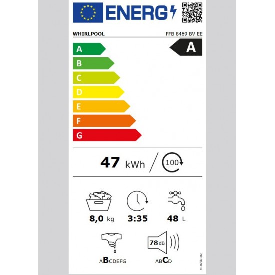 Whirlpool FFB 8469 BV Πλυντήριο Ρούχων 8kg ,ατμου ,1400 Στροφών,κινητήρας Inverter Whirlpool FFB 8469 BV Πλυντήριο Ρούχων 8kg ,ατμου ,1400 Στροφών,κινητήρας Inverter