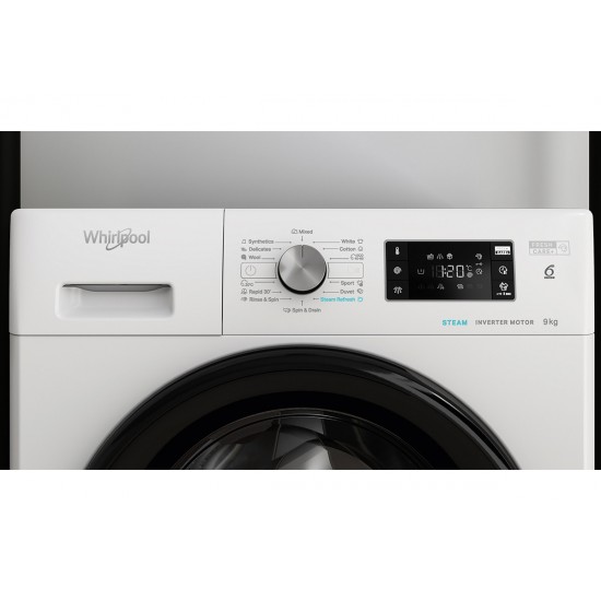 Whirlpool FFB 9479 BV EE Πλυντήριο Ρούχων 9kg με Ατμό 1400 Στροφών,6th SENSE ,Inverter BPM (Speed-Drive)