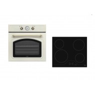 WINSTAR WSR RUS BE+WST BIH TIX Σετ Φούρνος Εστία,4 ζωνών,69 lt,Ρετρό λευκο