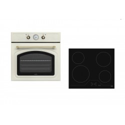 WINSTAR WSR RUS BE+WST BIH TIX Σετ Φούρνος Εστία,4 ζωνών,69 lt,Ρετρό λευκο