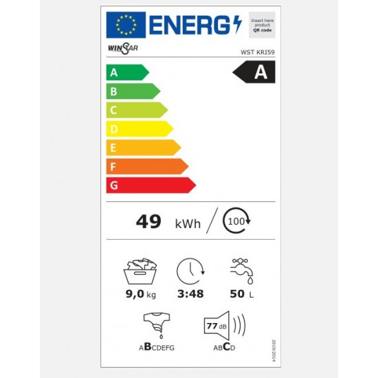 WINSTAR WST KRI59 Πλυντήριο Ρούχων,9kg,Στροφές: 1400 INVERTER BLDC MOTOR,Συντομο 15’ & 60 WINSTAR WST KRI59 Πλυντήριο Ρούχων,9kg,Στροφές: 1400 INVERTER BLDC MOTOR,Συντομο 15’ & 60
