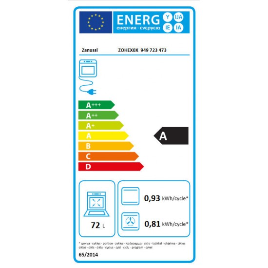 Zanussi ZOHEX0X Fancook Φούρνος κάτω Πάγκου 72lt Inox,Φούρνος multifunction με κυκλική αντίσταση,Πιεζόμενοι διακόπτες, Aqua Clean Zanussi ZOHEX0X Fancook Φούρνος κάτω Πάγκου 72lt Inox,Φούρνος multifunction με κυκλική αντίσταση,Πιεζόμενοι διακόπτες, Aqua Clean