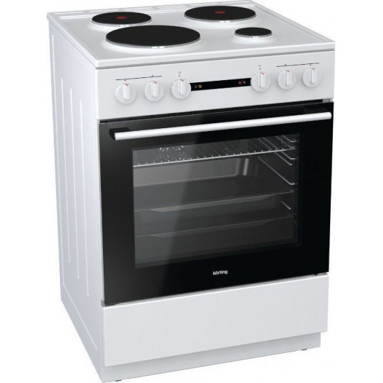 Korting KE 6151 WM Κουζίνα με Εστίες Εμαγιέ (60cm) Φούρνος (67lt) Λευκή, Κλάση Α Korting KE 6151 WM Κουζίνα με Εστίες Εμαγιέ (60cm) Φούρνος (67lt) Λευκή, Κλάση Α