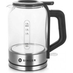 Singer SWK-15010 Βραστήρας (1.5lt) Inox/Μαύρος 2200W  Singer SWK-15010 Βραστήρας (1.5lt) Inox/Μαύρος 2200W