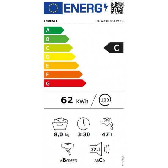 Indesit MTWA 81484 W EU Πλυντήριο Ρούχων (8kg) 1400 Στροφών White Πολωνία Indesit MTWA 81484 W EU Πλυντήριο Ρούχων (8kg) 1400 Στροφών White Πολωνία