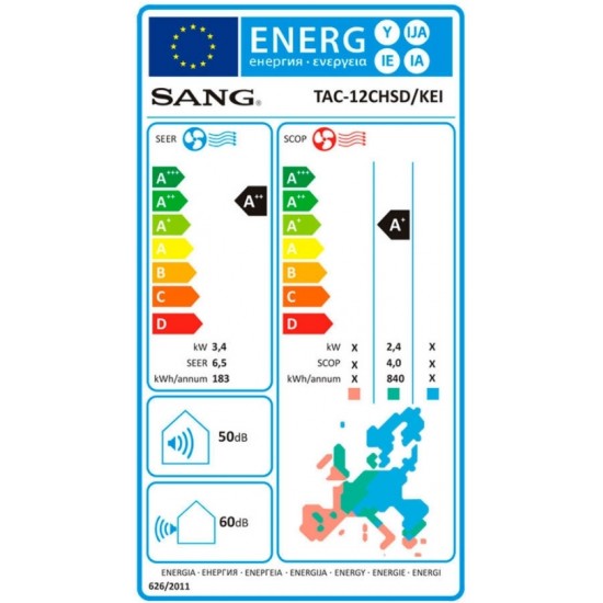 Sang TAC-12CHSD/KEI Κλιματιστικό Inverter 12000 BTU A++/A+ Sang TAC-12CHSD/KEI Κλιματιστικό Inverter 12000 BTU A++/A+