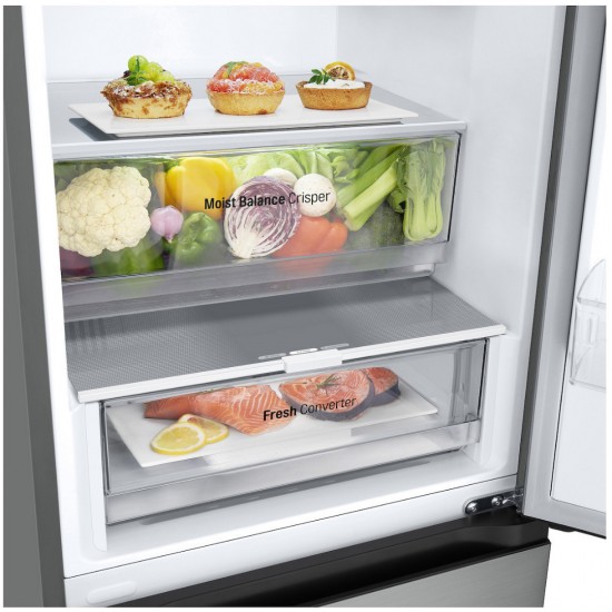LG GBV3100DPY Ψυγειοκαταψύκτης 344lt No Frost Υ186xΠ59.5xΒ68.2cm Inox  Smart Inverter Compressor™