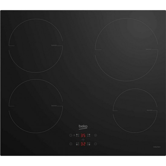Beko ΗΙΙ 64400 MT Επαγωγική Εστία Αυτόνομη ,60εκ. 4 επαγωγικές εστίες: ,Διαστάσεις(ΥxΠxΒ): 5x58x51εκ.  Χρώμα: Μαύρο