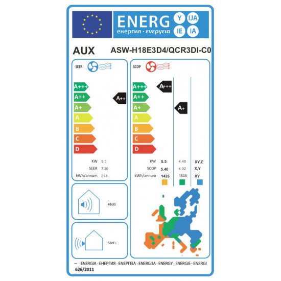 AUX ASW-H18B4/Q Κλιματιστικό Inverter 18000 BTU A++ με Wi-Fi