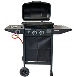 Kasanova KS18022 Φορητή Ψησταριά Υγραερίου με 3 Εστίες και Πλαϊνό Μάτι ,Επιφάνεια μαγειρέματος: 45 x 34 εκ