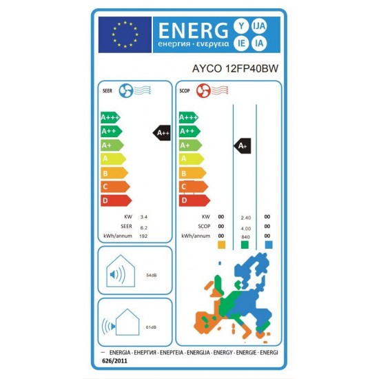 AYCO 12FP40BW 12000BTU A++/A+ INVERTER AYCO 12FP40BW 12000BTU A++/A+ INVERTER