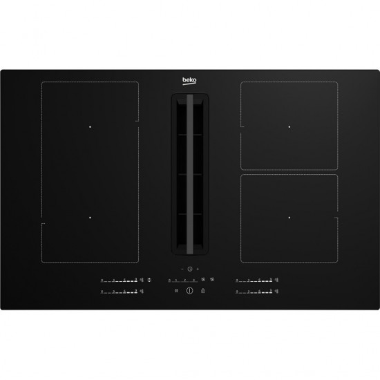 Beko HIXI 84700 UF Επαγωγική Εστία Αυτόνομη με Ενσωματωμένο Απορροφητήρα & Λειτουργία Κλειδώματος 80x52cm,εστία IndyFlex