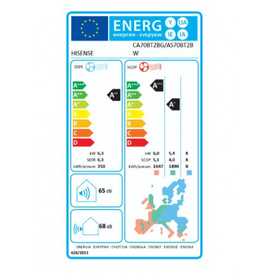 Hisense CA70BT2BG/AS70BT2BW Easy Smart Κλιματιστικό Inverter 24000 BTU A++/A+++ με Wi-Fi Hisense CA70BT2BG/AS70BT2BW Easy Smart Κλιματιστικό Inverter 24000 BTU A++/A+++ με Wi-Fi