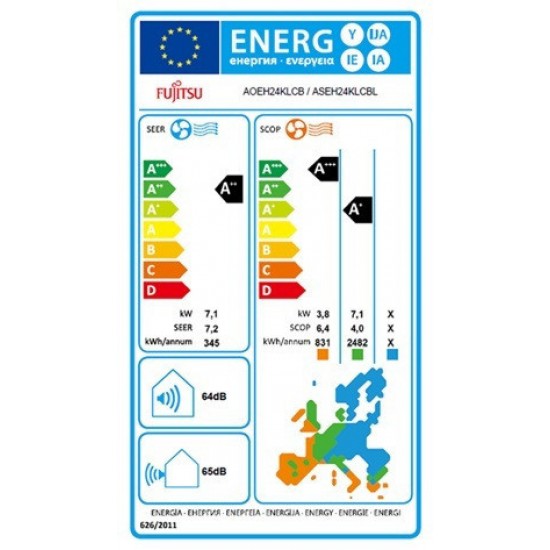 Fujitsu ASEH24KLCBL/AOEH24KLCB ,General Airstage KL ,Κλιματιστικό Inverter 24000 BTU A++/A+++ με Wi-Fi,Eco Mode Economy,Blue Fin Fujitsu ASEH24KLCBL/AOEH24KLCB ,General Airstage KL ,Κλιματιστικό Inverter 24000 BTU A++/A+++ με Wi-Fi,Eco Mode Economy,Blue Fin