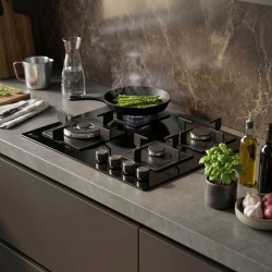 Thermogatz TGC2460GL Εστία Αερίου Αυτόνομη,  Επιφάνεια: Μαύρο Γυαλί,με Λειτουργία Κλειδώματος 60x50cm,Καυστήρες SABAF