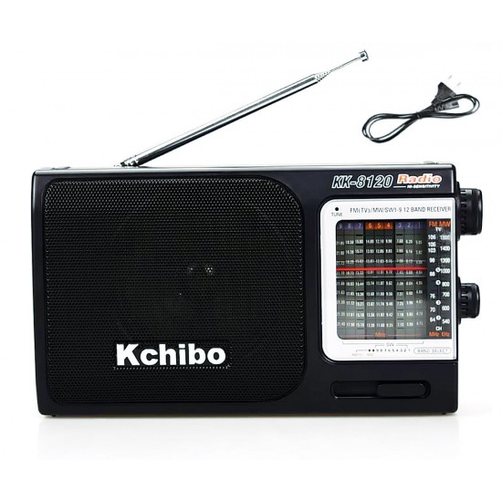 KCHIBO  ΚΚ-8120 ραδιόφωνο FM / MW / SW, ρεύματος και μπαταρίας.,με 12 μπάντες