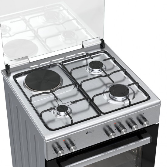 Thermogatz TGS 3521 IX,, 04.401.098 Κουζίνα Ηλεκτρική 60lt ,INOX,με Εστίες Αερίου & Ρεύματος 60cm, Φούρνος Ηλεκτρικός 60lt ,6 Τρόποι Ψησίματος Thermogatz TGS 3521 IX,, 04.401.098 Κουζίνα Ηλεκτρική 60lt ,INOX,με Εστίες Αερίου & Ρεύματος 60cm, Φούρνος Ηλεκτρικός 60lt ,6 Τρόποι Ψησίματος