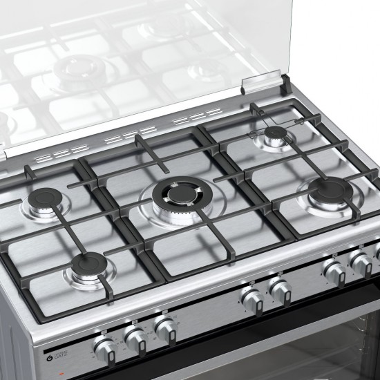 Thermogatz TGS 7301 IX . 04.401.095 Κουζίνα Ηλεκτρική 95lt με 5 Εστίες Αερίου 90cm ,Φούρνος ηλεκτρικός ,8 Τρόποι Ψησίματος Thermogatz TGS 7301 IX . 04.401.095 Κουζίνα Ηλεκτρική 95lt με 5 Εστίες Αερίου 90cm ,Φούρνος ηλεκτρικός ,8 Τρόποι Ψησίματος