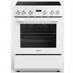 Eskimo ES VC4034DLXWH, Κουζίνα 60cm, λευκη ,4 Εστίες Κεραμικές, Φούρνος 70Lt, 10 Πρ/τα, Class A, Τηλεσκοπικό, 