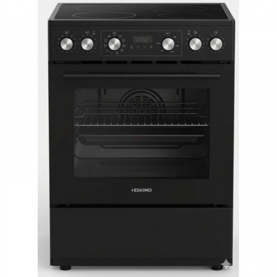 Eskimo ES VC4034DLXBL, Ηλεκτρική Κουζίνα 60cm, ΜΑΥΡΗ ,4 Εστίες Κεραμικές, Φούρνος 70Lt, 10 Πρ/τα, Class A, Τηλεσκοπικό, Eskimo ES VC4034DLXBL, Ηλεκτρική Κουζίνα 60cm, ΜΑΥΡΗ ,4 Εστίες Κεραμικές, Φούρνος 70Lt, 10 Πρ/τα, Class A, Τηλεσκοπικό,