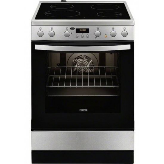 Zanussi ZCV65320XA Κουζίνα με Εστίες Κεραμικές (59.6cm) Φούρνος (72lt) Inox A